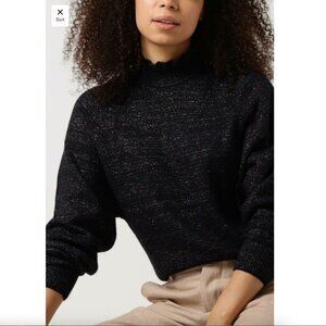 Scotch & Soda trui ruffled high-neck lurex pullover alpaca wool blend sweater Sm